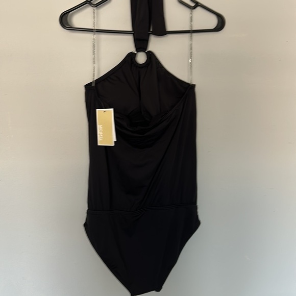 NWT swimwear by Michael Kors Logo Ring Halter Blouson. One piece, size 8. - Picture 6 of 8